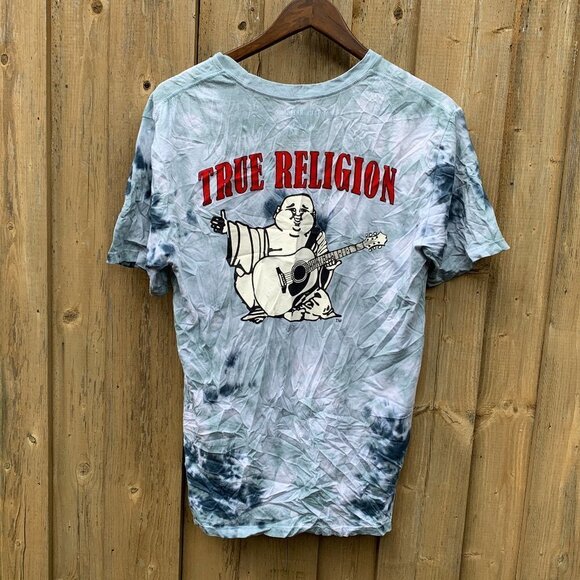 True Religion BIG LOGO Tie Dye T Shirt Large - Picture 1 of 4